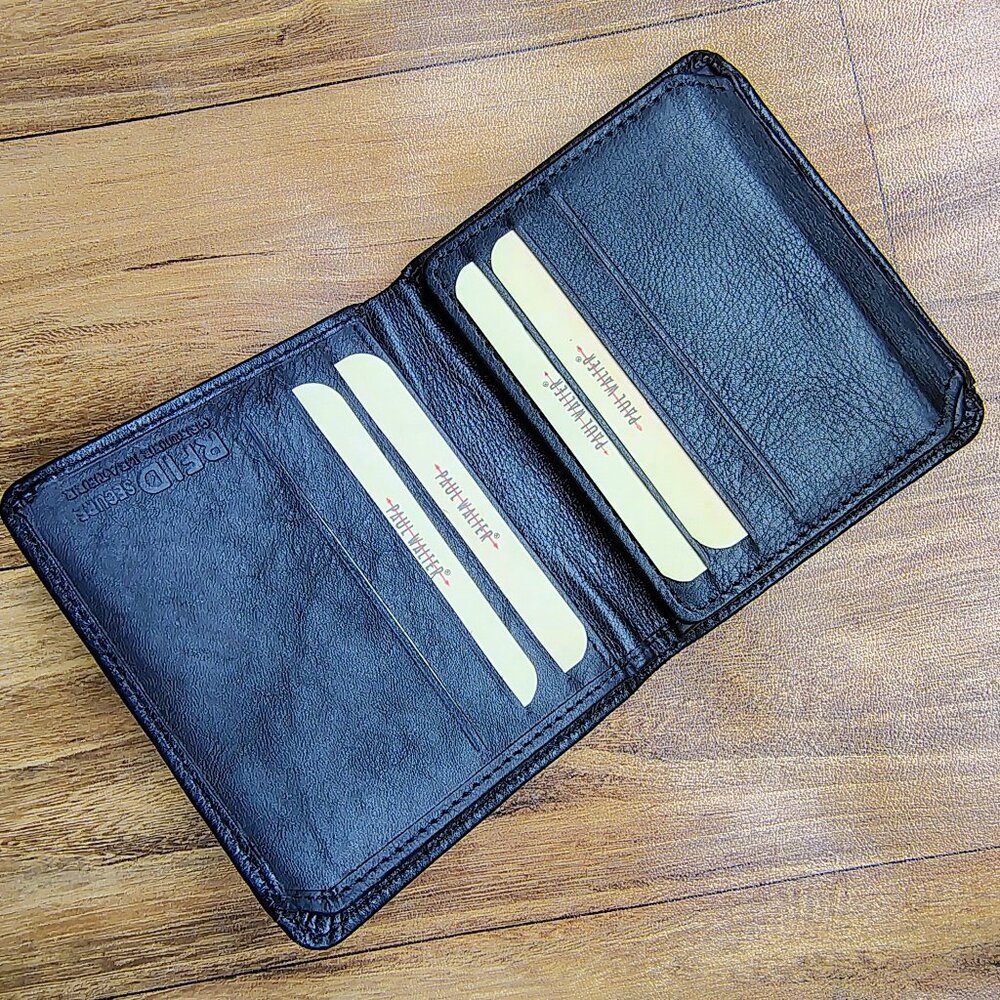 Leather Department of Corrections Officer Bi-Fold Black Badge Wallet - Picture 4 of 8